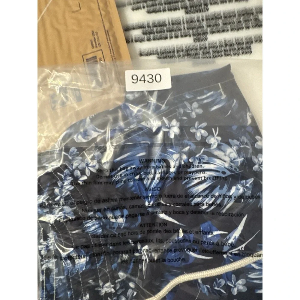 Vtg POLO RALPH LAUREN Swim Shorts Trunks Mens S Blue Hawaiian Floral Aloha‎ Pony